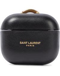 Saint Laurent Leather Airpods Pro Case 'Black' .